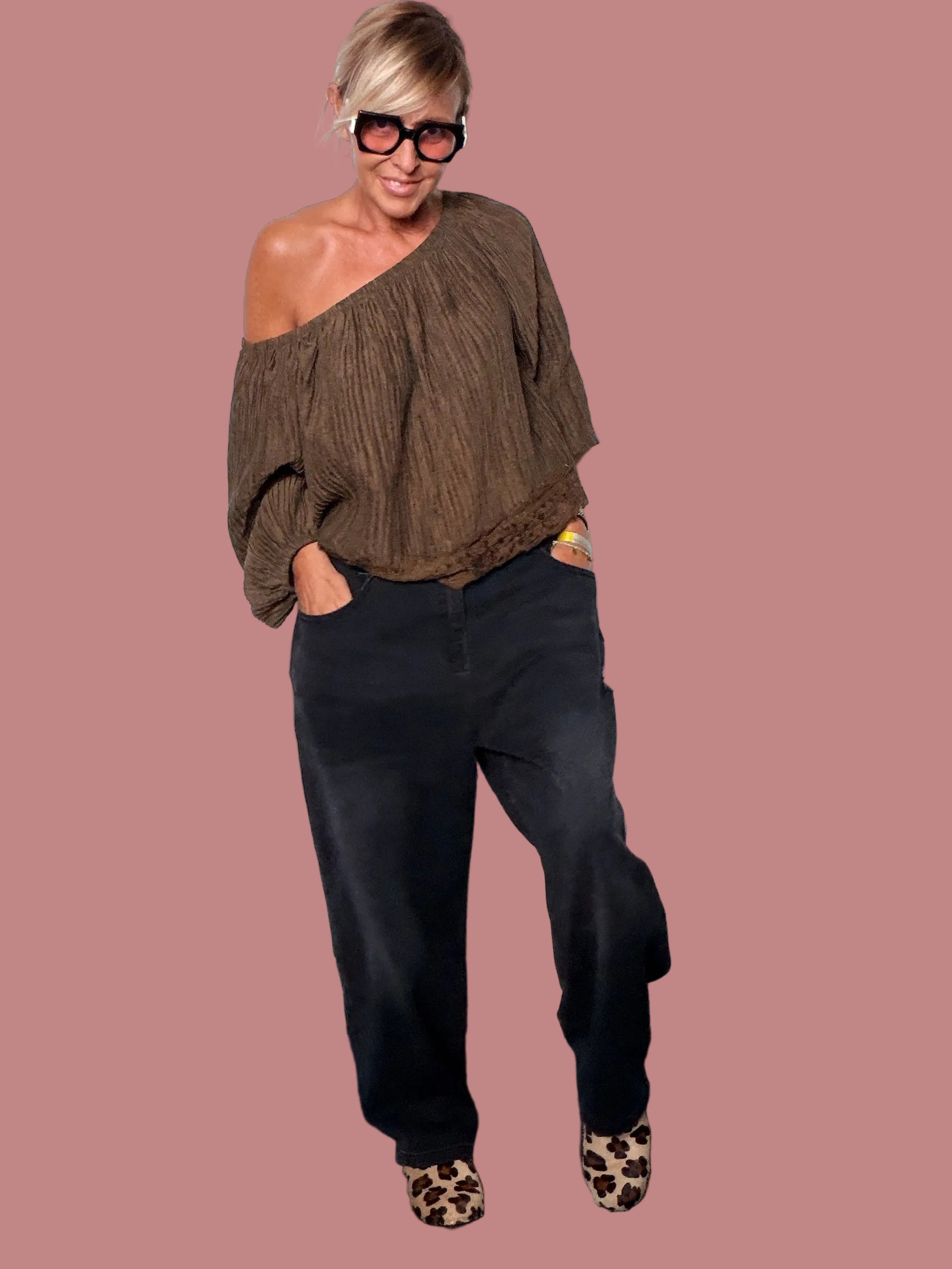 Jeans Barrel Over Nero