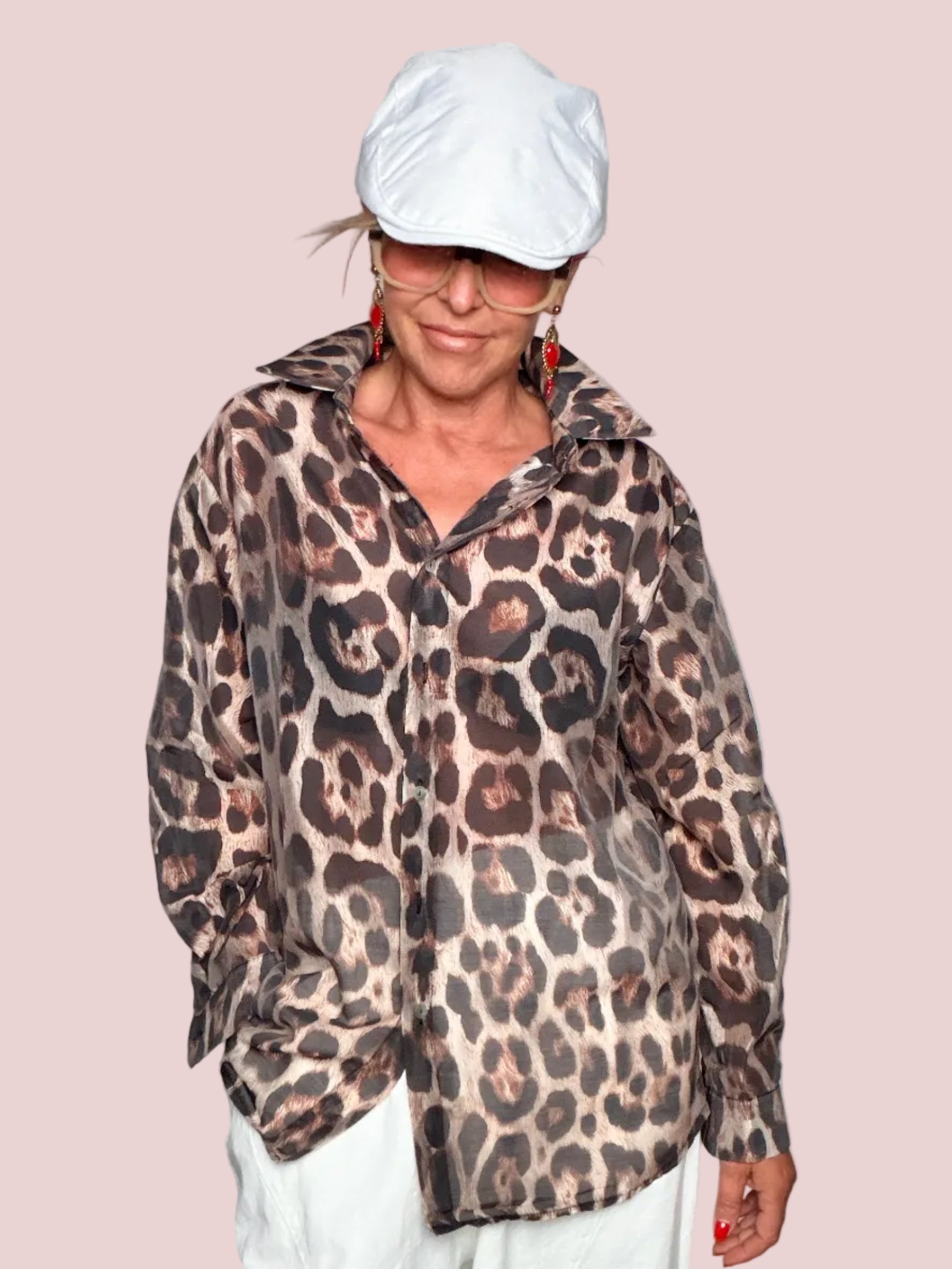 Camicia Leopardata in Chiffon – Oversize