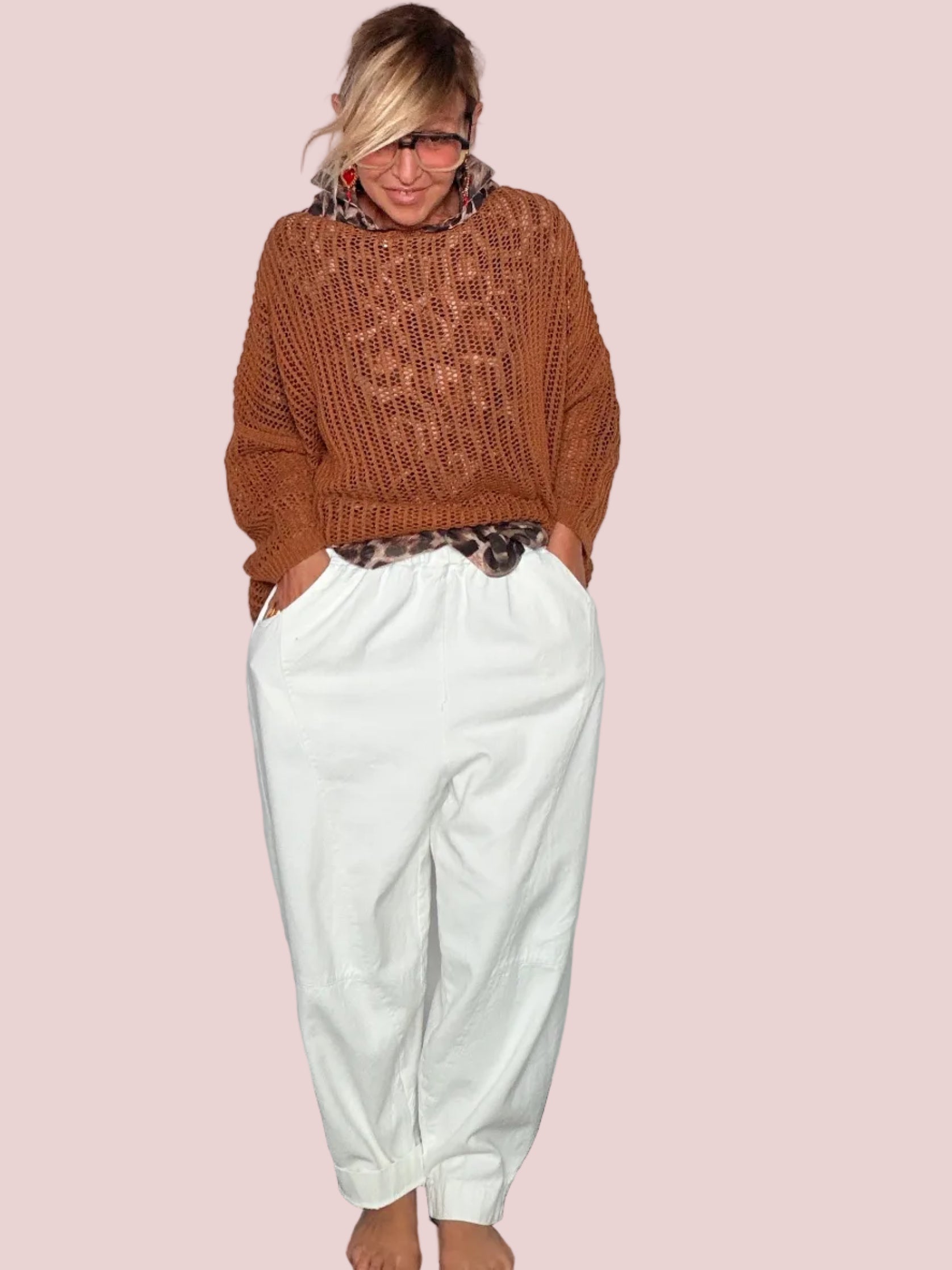 PANTALONE JEANS SBIANCATO