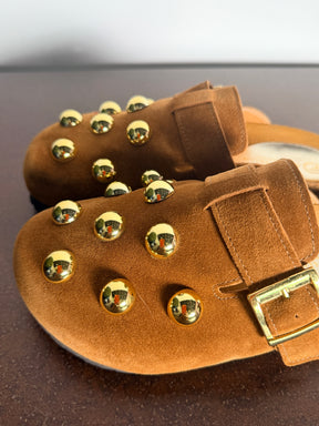 Sabot in Camoscio con Borchie Dorate