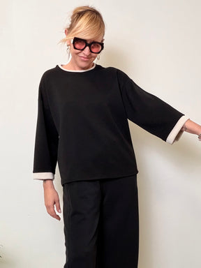 Felpa Over Black & White Chic