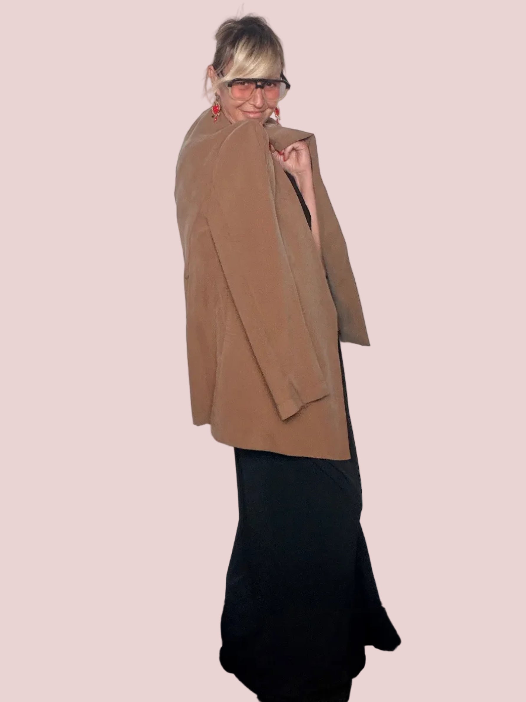 Abito Lungo Drappeggiato con Scollo a V