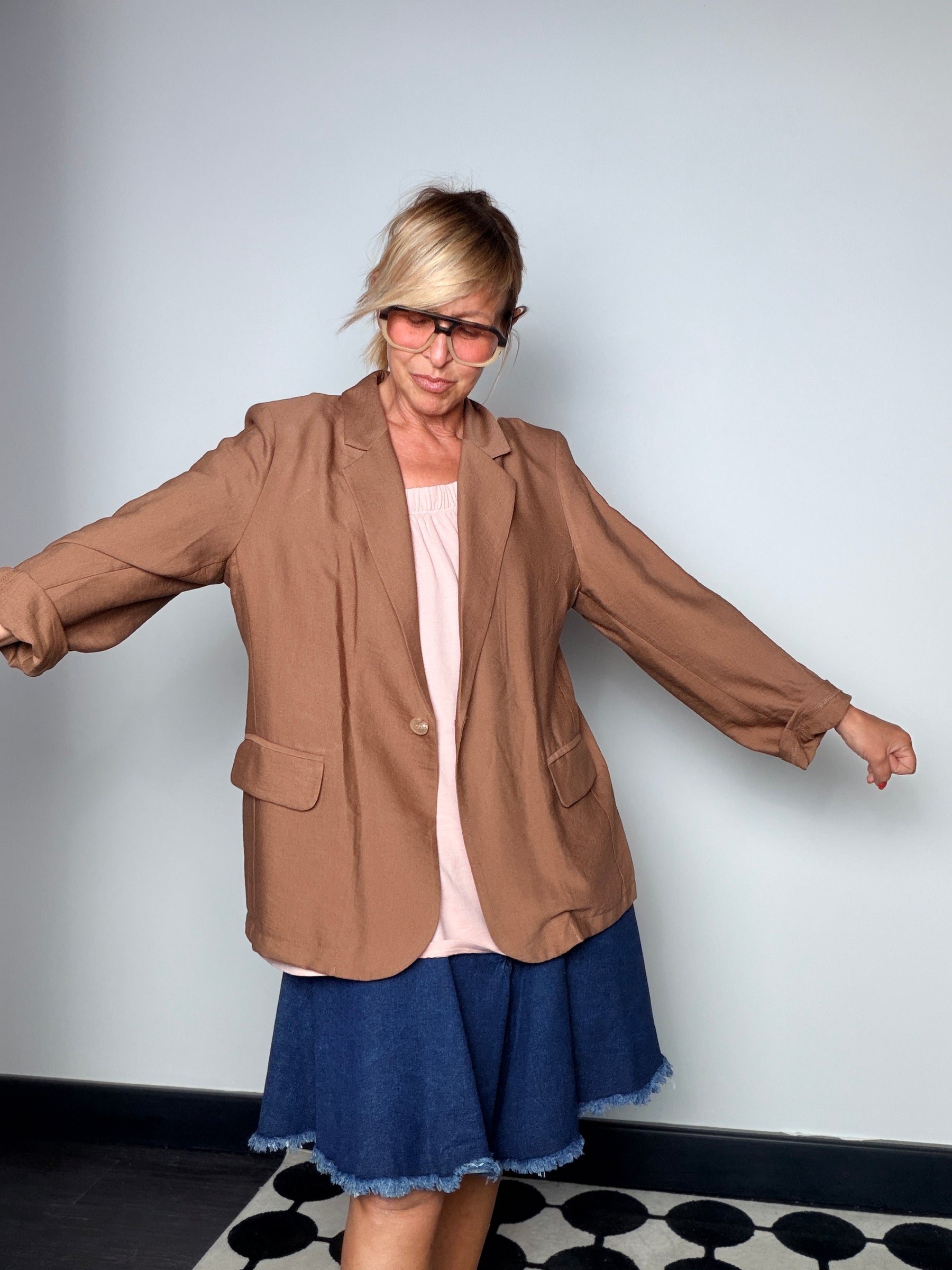 Giacca Oversize Manica Risvolto