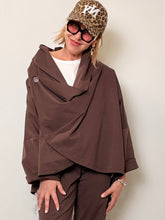 Giacca Over in punto milano incrociata con Collo Scultoreo