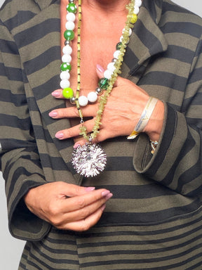 Collana lunga mix verde – Maxi ciondolo gioiello