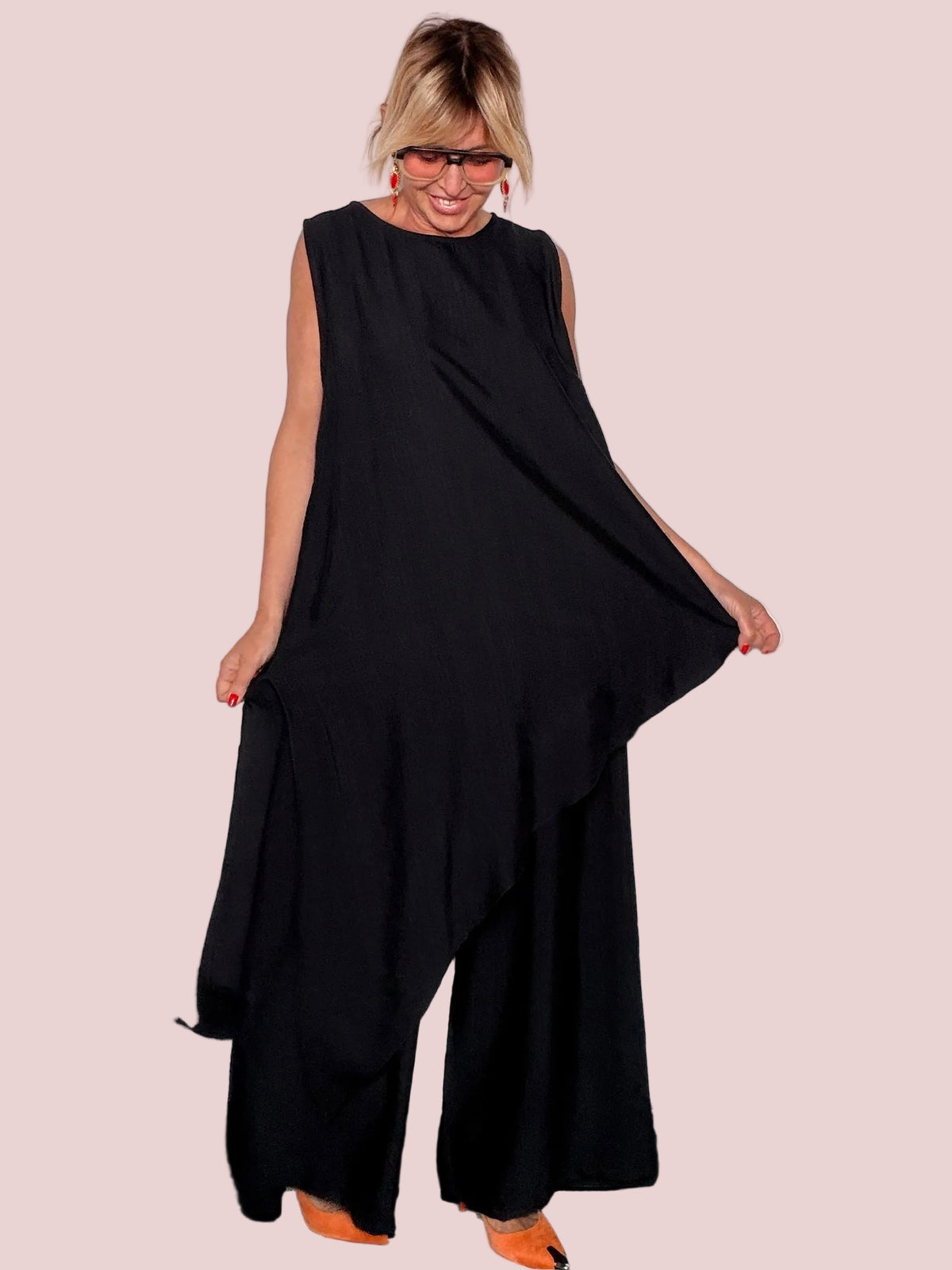 Completo Viscosa Tunica e Pantalone Palazzo