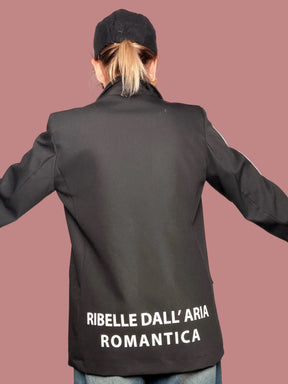 Giacca Blazer Over con Scritta Posteriore
