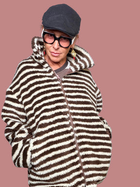 Teddy rigato con zip