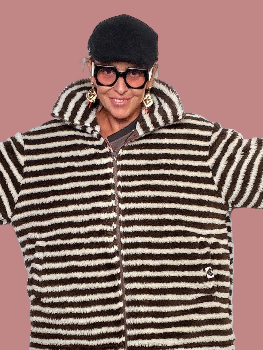 Teddy rigato con zip