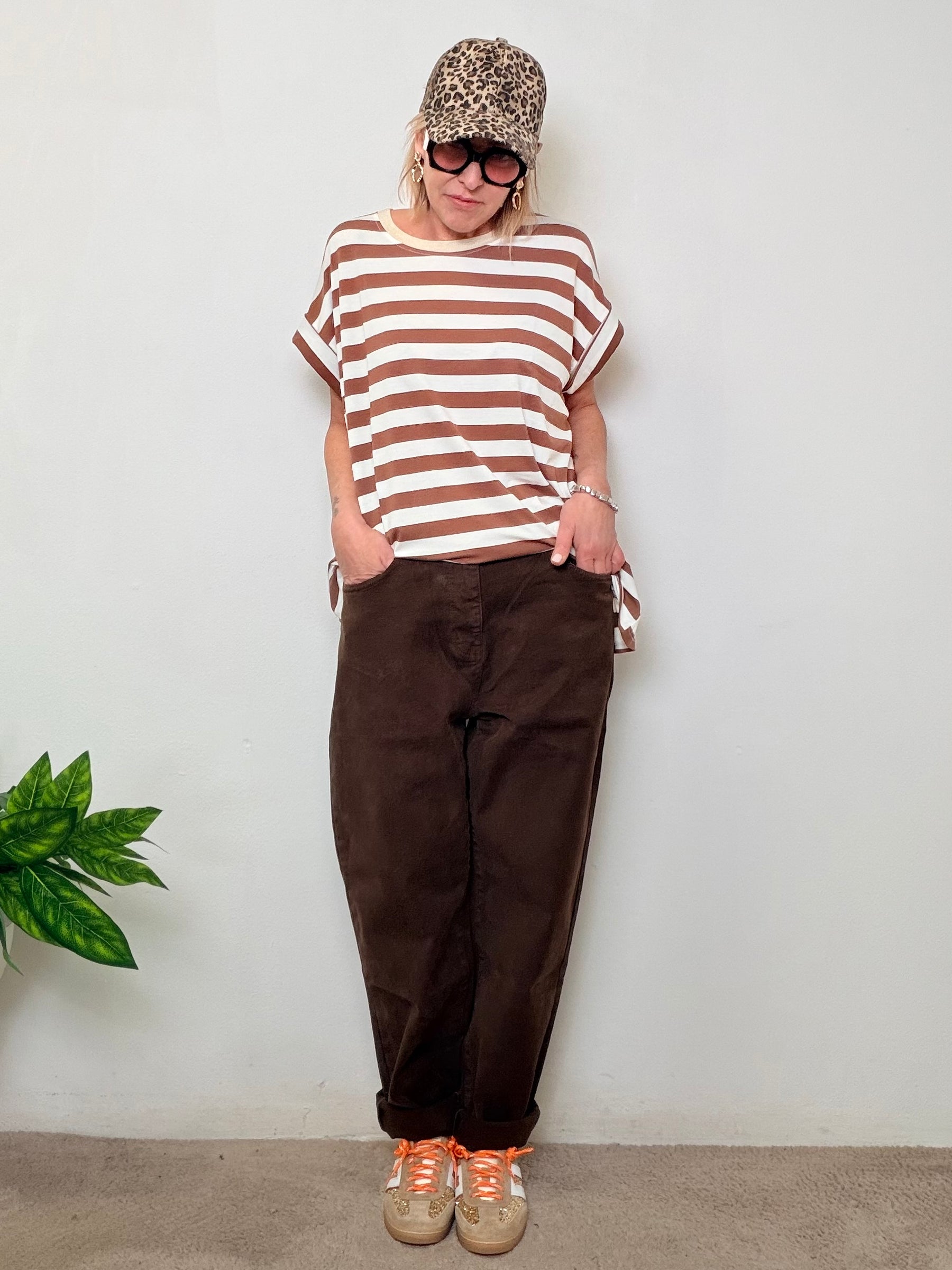 Jeans Marrone Easy Fit Urban Chic