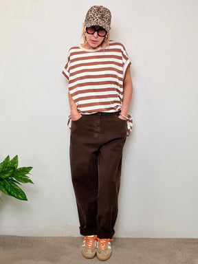 Jeans Marrone Easy Fit Urban Chic