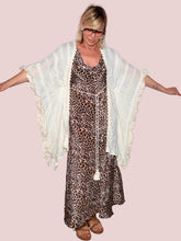 Kimono Maxi Sangallo e Volant Avorio