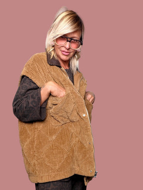 Gilet in Velluto Cammello Susy Star