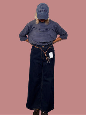 Jeans Over con Cintura in Cuoio