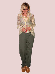 Pantalone Sigaretta Cotone con Pince Sartoriali