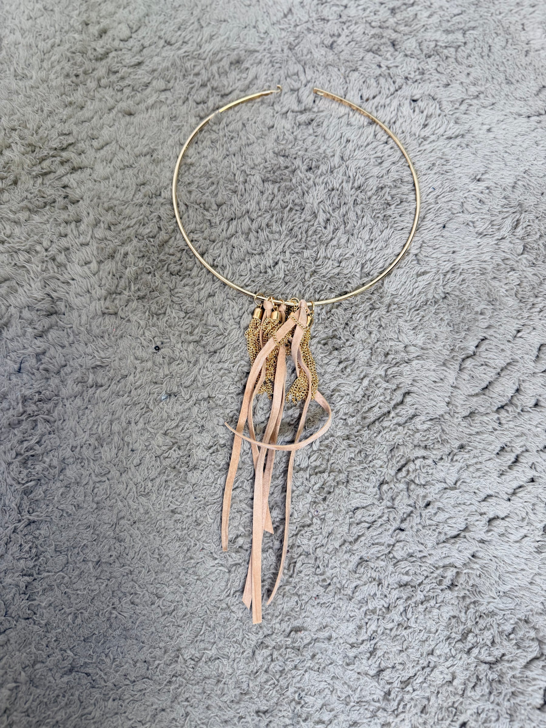 Collana choker gold con frange boho