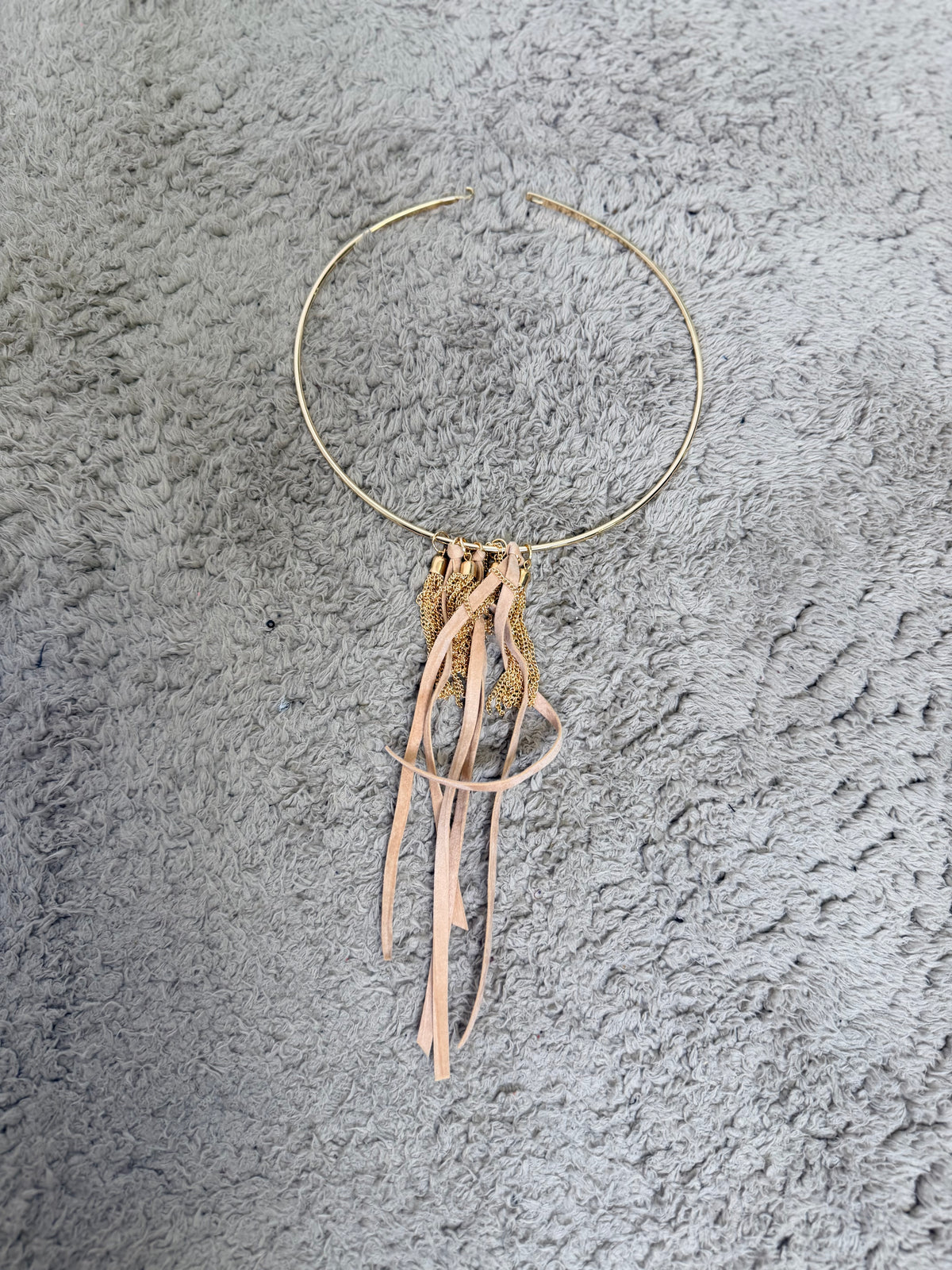 Collana choker gold con frange boho