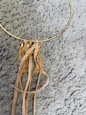 Collana choker gold con frange boho