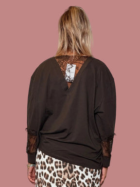 Maglia con maniche e dettaglio in pizzo