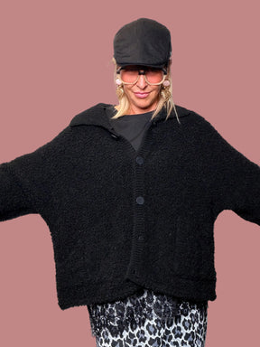 Giacca Cardigan Bott Nera Flo&Poi