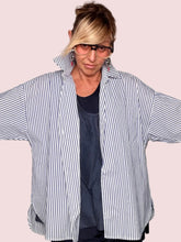 Camicia Oversize Righe Marinare Maniche Pipistrello