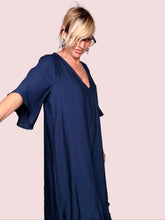 Abito Maxi in Viscosa con Balza Asimmetrica