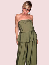 Set Due Pezzi Bustier e Pantalone Palazzo Fluido
