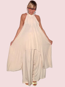 Set Due Pezzi Top Halter Neck e Pantalone Palazzo