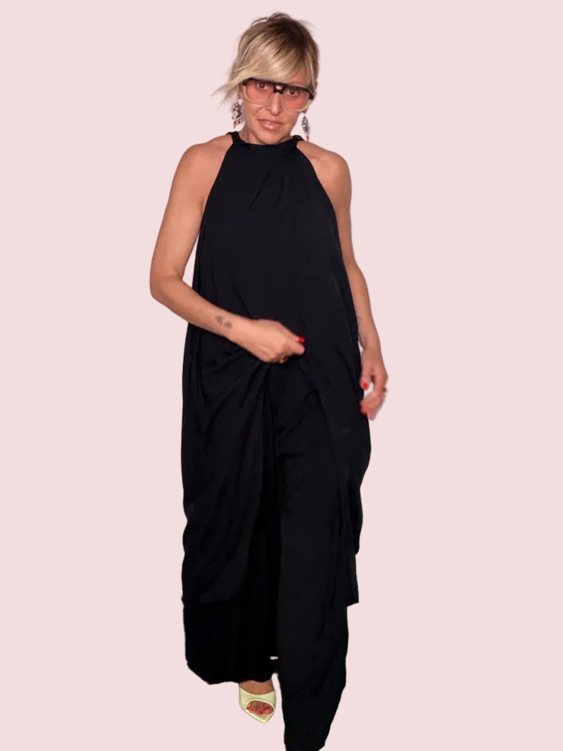 Set Due Pezzi Top Halter Neck e Pantalone Palazzo