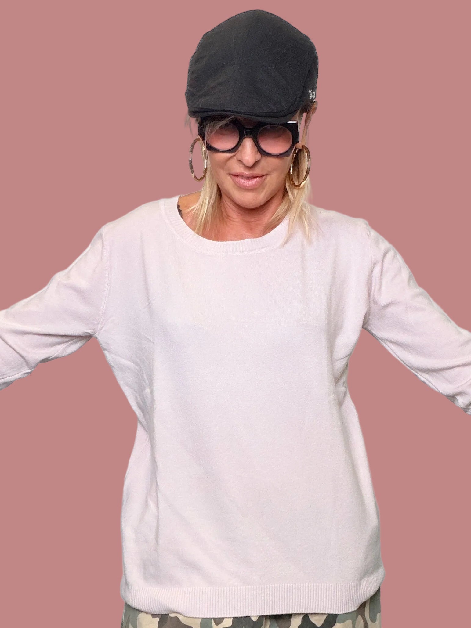 Maglia girocollo Susy Star in viscosa e nylon