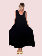 Abito Maxi Oversize Scollo V a Palloncino