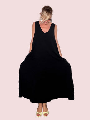Abito Maxi Oversize Scollo V a Palloncino