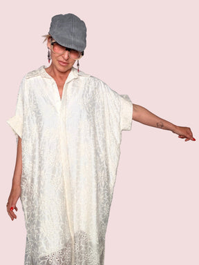 Chemisier Maxi Oversize in Sangallo con Fodera