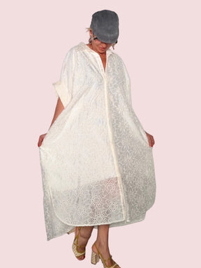Chemisier Maxi Oversize in Sangallo con Fodera