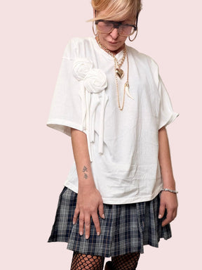 T-Shirt Over con Fiori