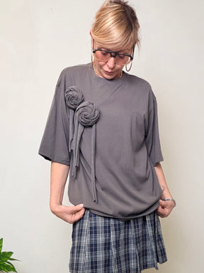 T-Shirt Over con Fiori