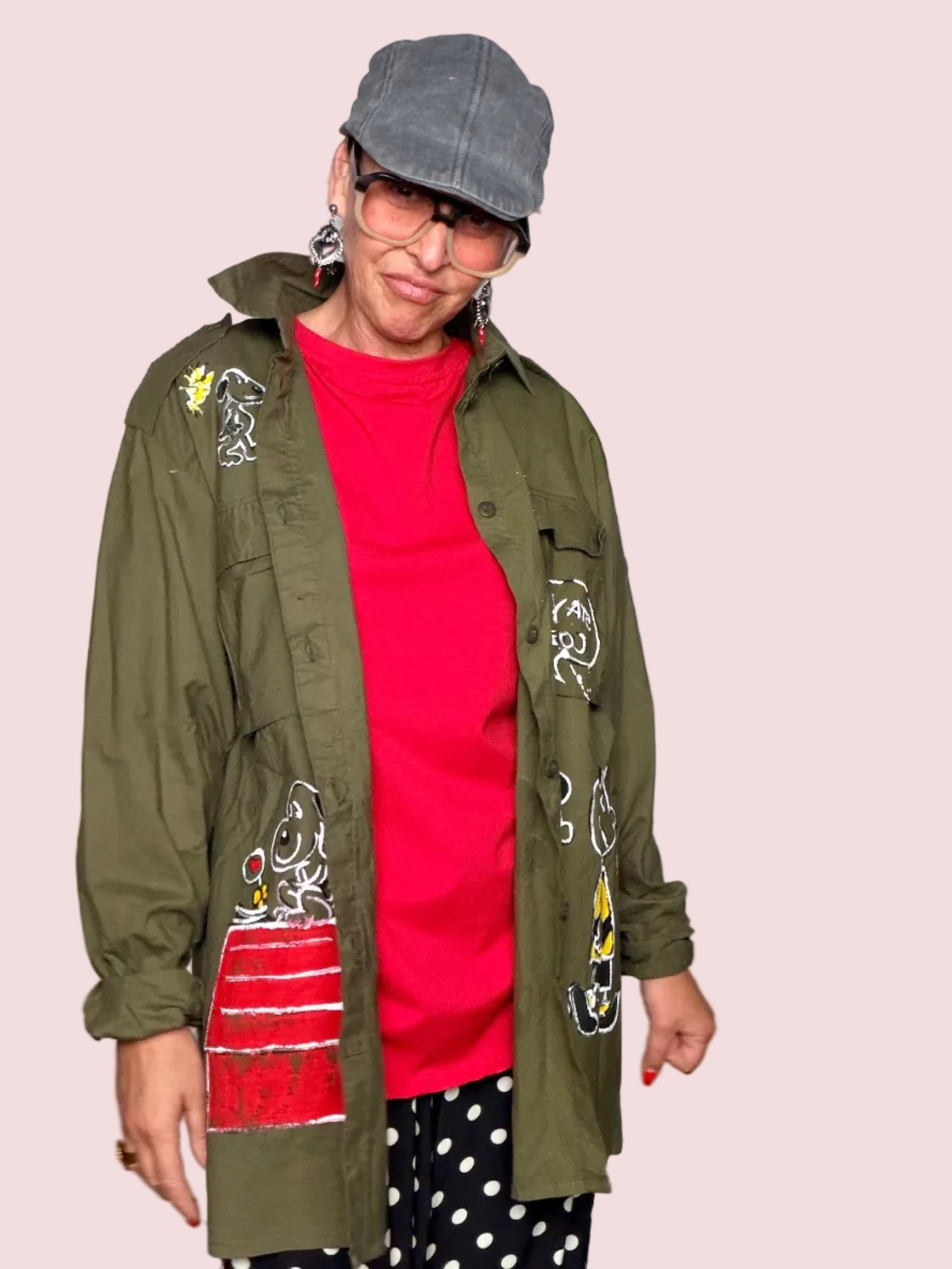Camicia Militare Oversize Peanuts Art – Snoopy Stay Coo