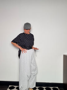 Pantalone Barrel Oversize con Coulisse e Elastico alla Caviglia