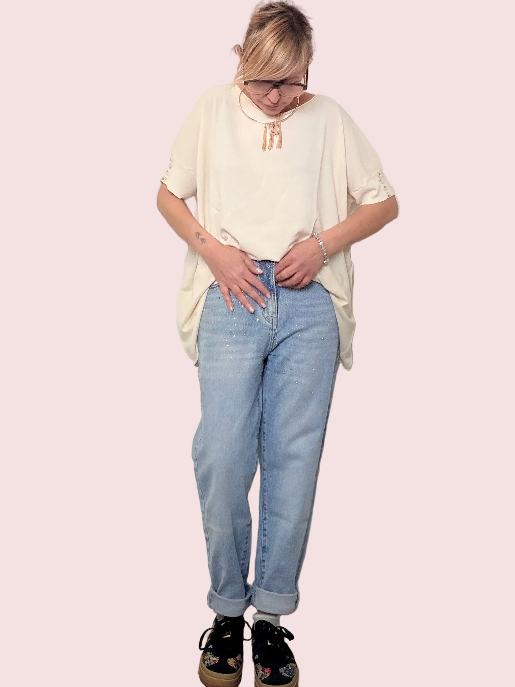 Jeans con Borchie e Zirconi