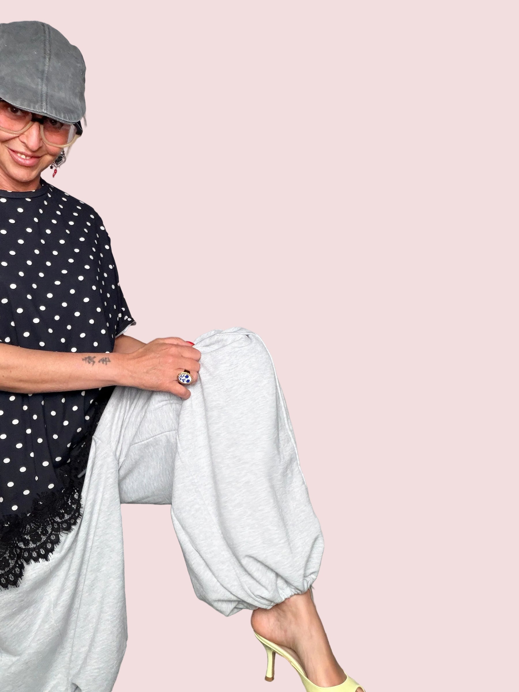 Pantalone Barrel Oversize con Coulisse e Elastico alla Caviglia