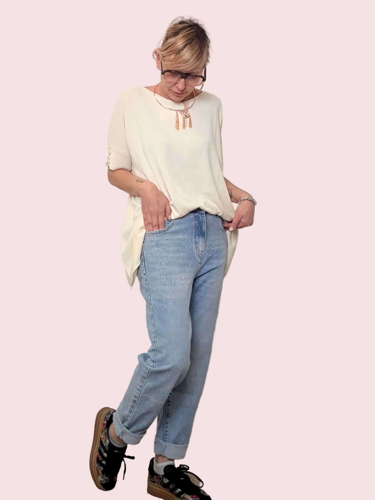 Jeans con Borchie e Zirconi