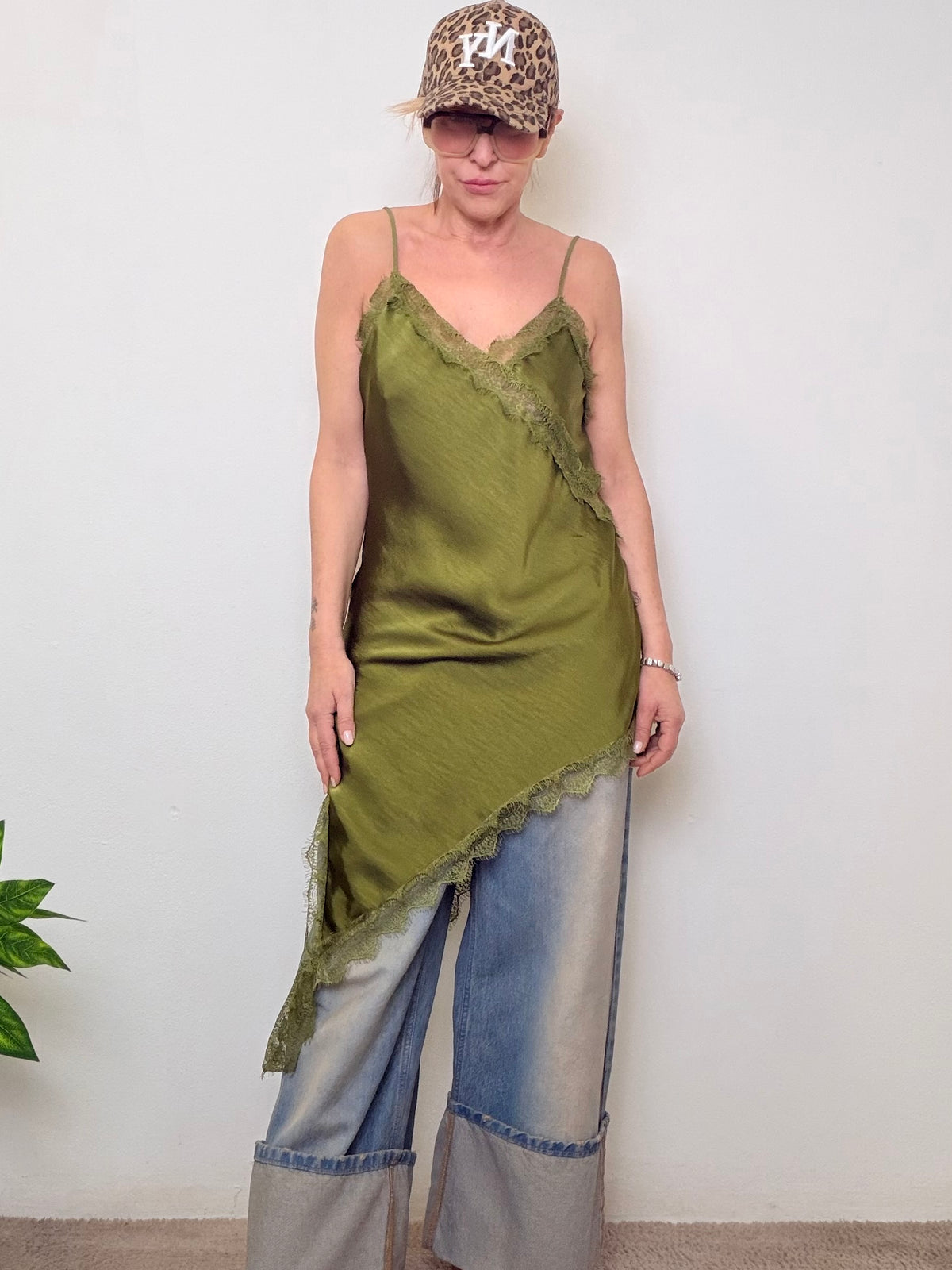 Abito top sottoveste asimmetrico