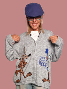 Cardigan over con fantasia cartoon
