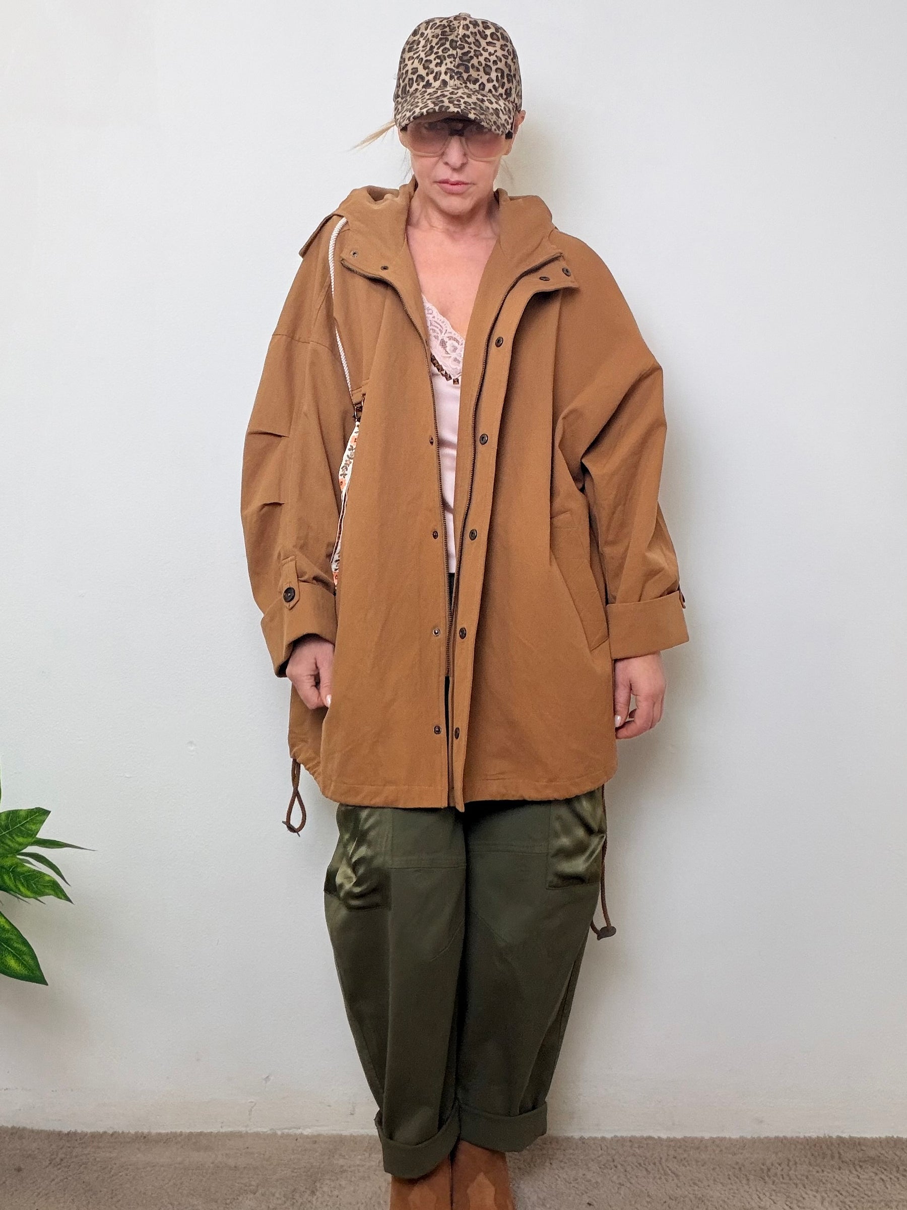 Giacca over con cappuccio