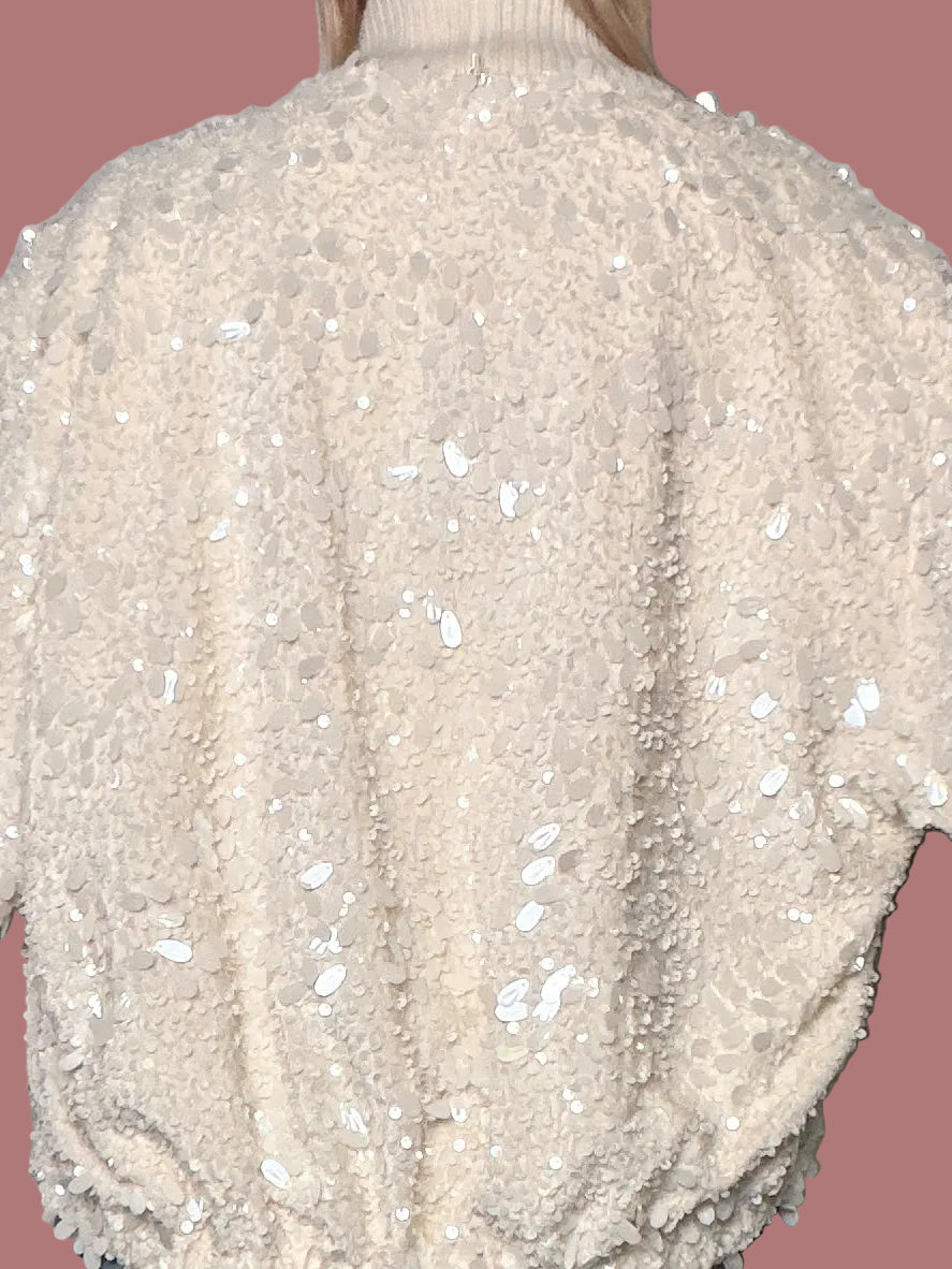 Giacca cardigan con paillettes