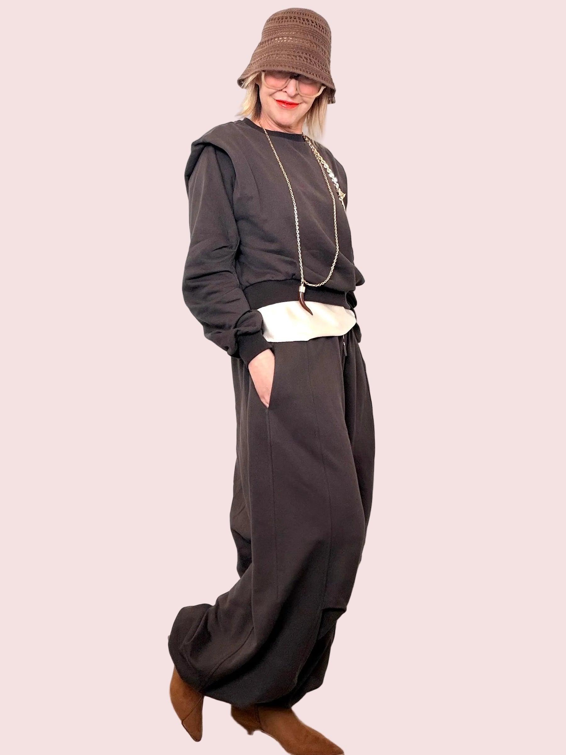 Felpa over con spalle strutturate