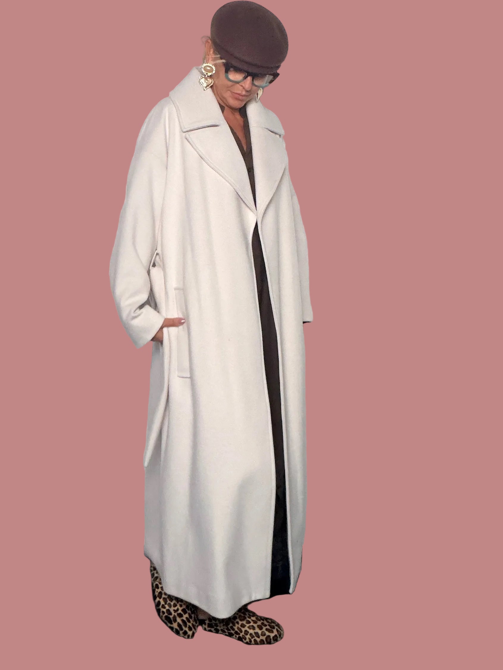 Cappotto lungo over con cintura