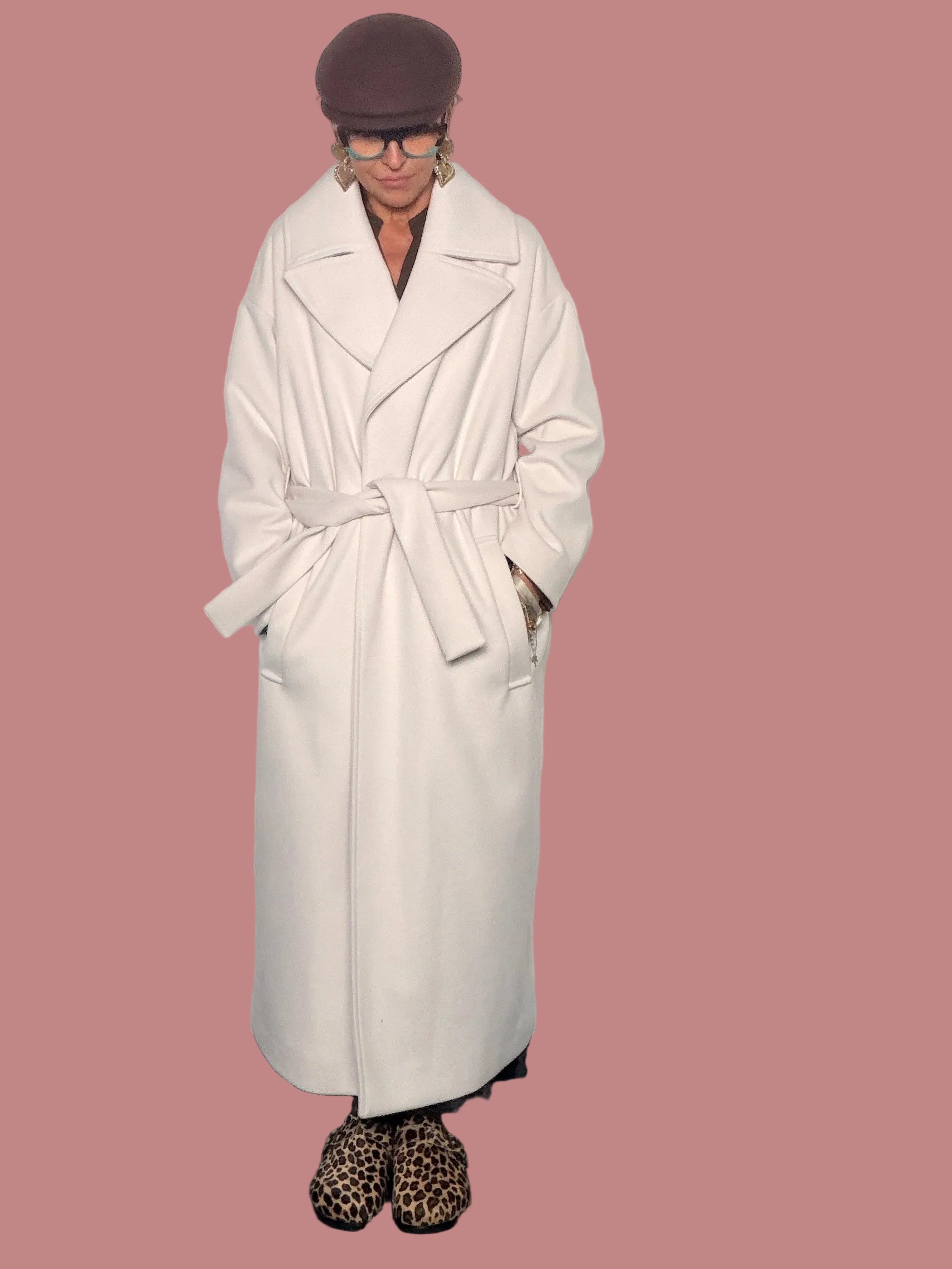 Cappotto lungo over con cintura