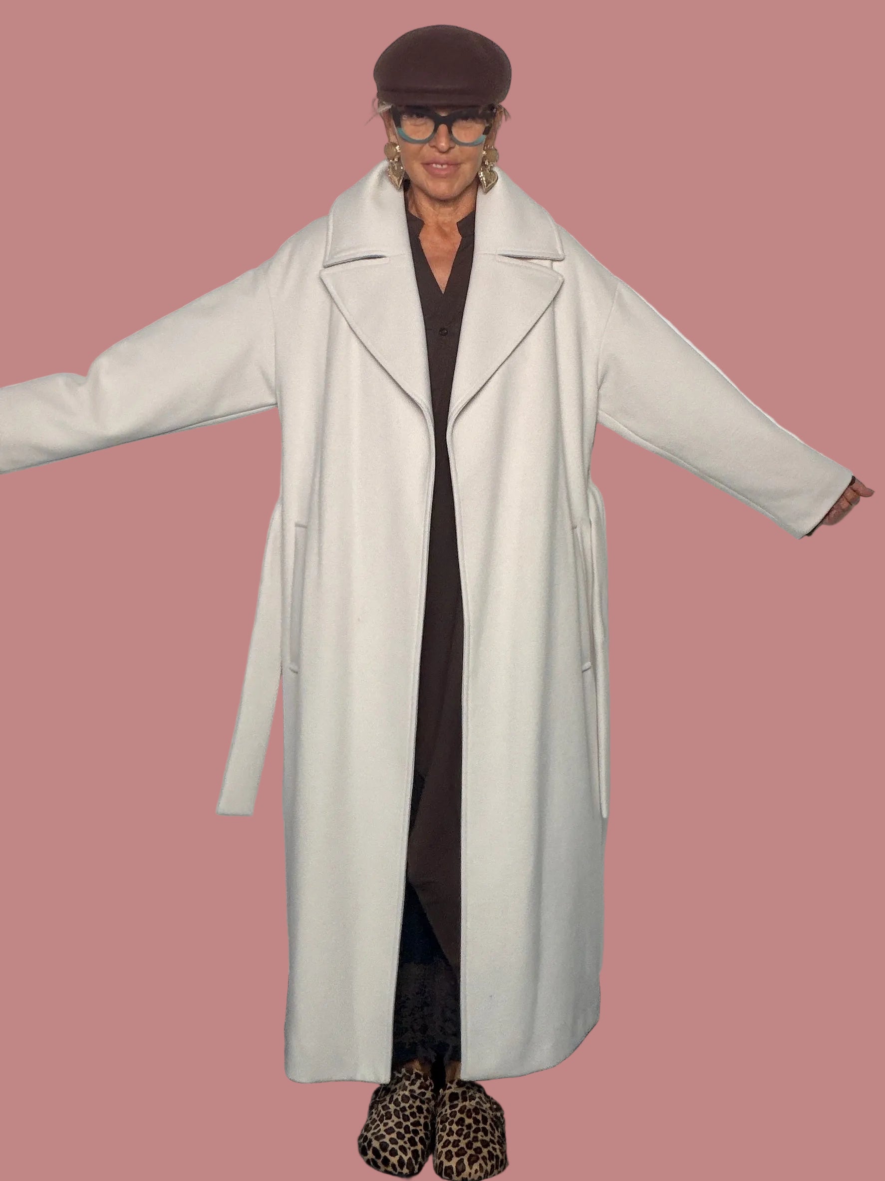 Cappotto lungo over con cintura