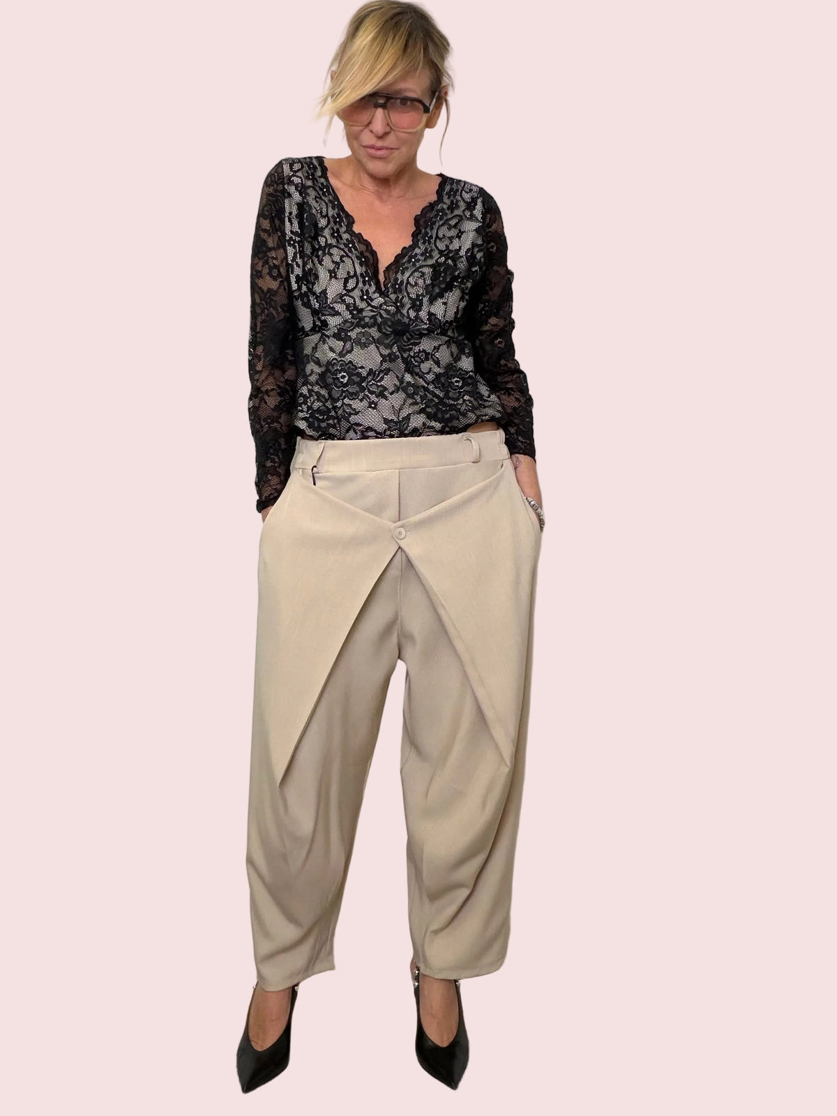 Pantalone over con pannello frontale